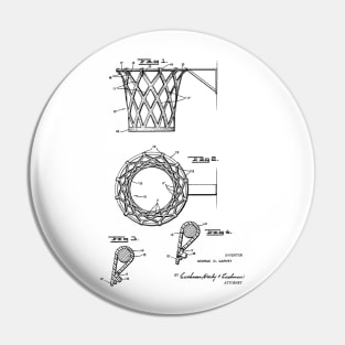 Basketball Net Vintage Patent Hand Drawing Pin