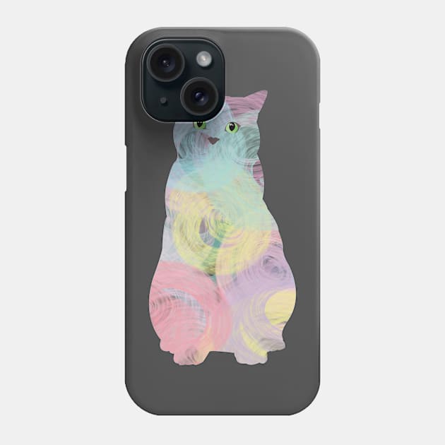 Pastel crayon cat Phone Case by Indigoego