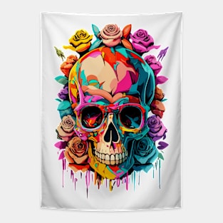 Skull and Roses Multcolor Tapestry