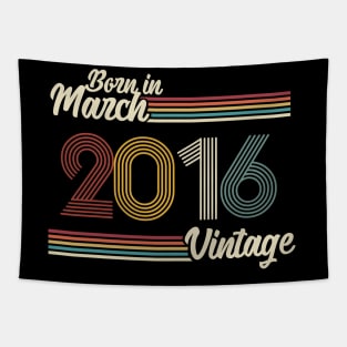 Vintage Born in March 2016 Tapestry