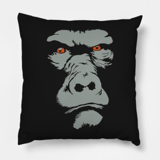 Gorilla silhouette, looks deep into your eyes Pillow