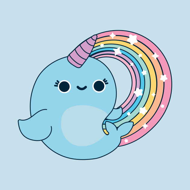 Rainbow Narwhal - Narwhal - T-Shirt | TeePublic