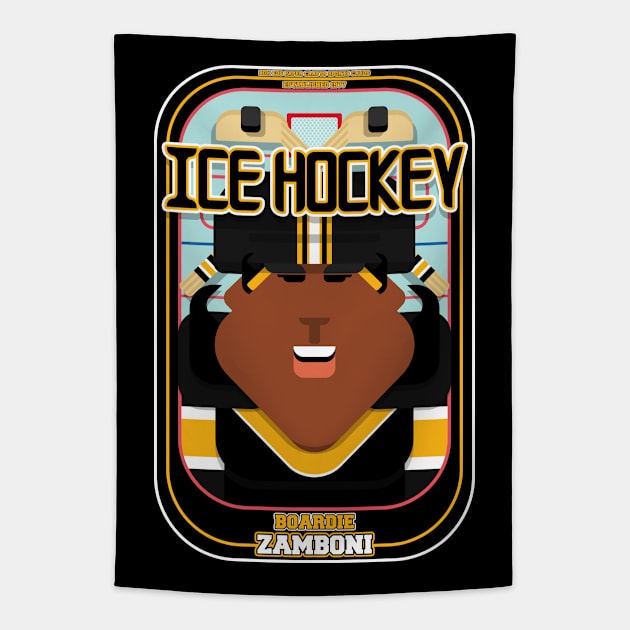 Ice Hockey Black and Yellow - Boardie Zamboni - Aretha version. Tapestry by Boxedspapercrafts