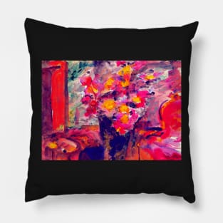 'Flower Vase' by Lovis Corinth REMASTERED TECHNICOLOR Pillow