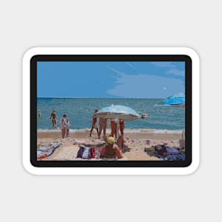 Impressionist summer scene and the black sea beach Magnet