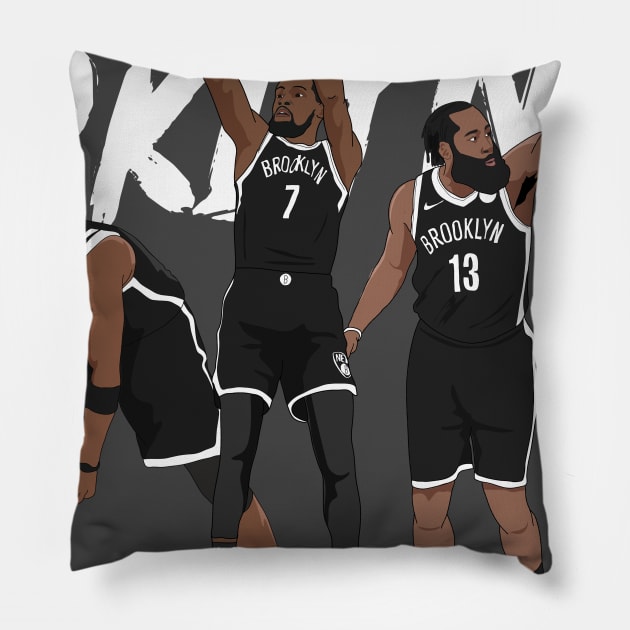 Brooklyn Nets Tshirt Pillow by xavierjfong