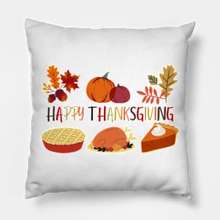 Happy thanksgiving autumn fall leaves for holiday season Pillow