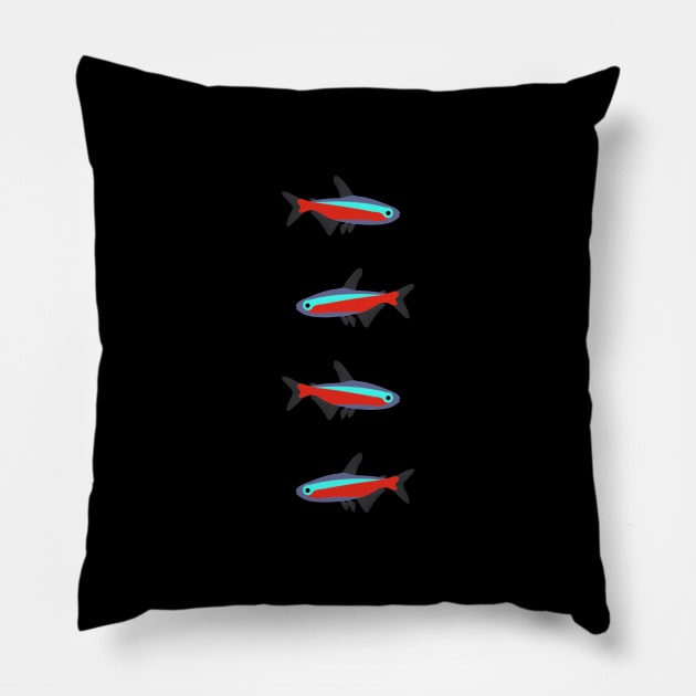 neon tetra Pillow by K_314