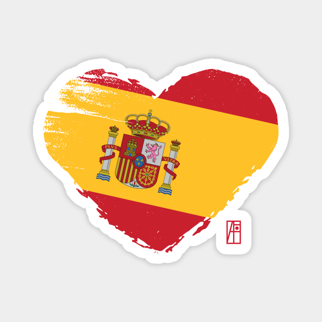 I love my country. I love Spain. I am a patriot. In my heart, there is always the flag of Spain. Magnet by ArtProjectShop