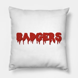 wisco badgers drip lettering Pillow