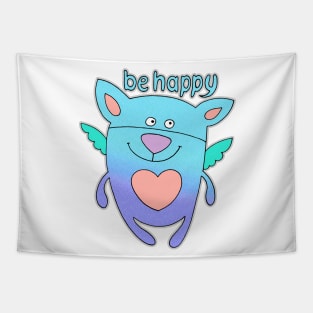 Motivation Be Happy Tapestry