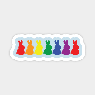 Colorful Bunnies Pride Rainbow Magnet