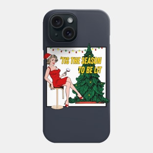 Retro Christmas - 'Tis The Season To Be Lit Phone Case