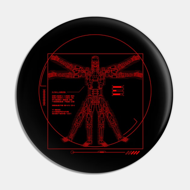 Vitruvian T-800 Pin by demonigote