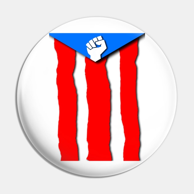 Ripped Puerto Rican Flag Pin by GdotArroyo