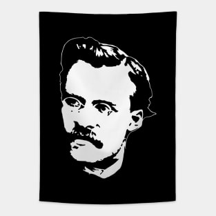 Friedrich Nietzsche White On Black Tapestry