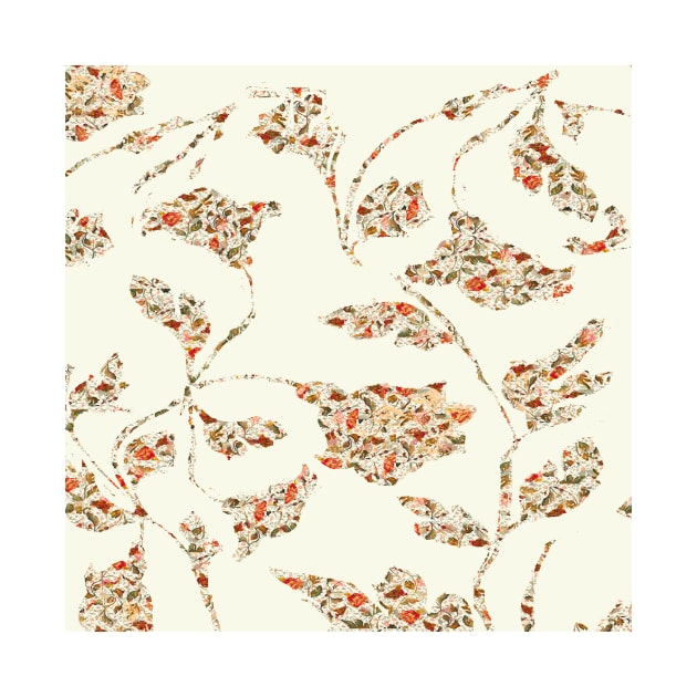 floral pattern on cream no 2 by bywhacky