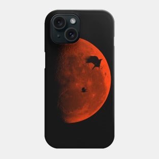 two crows and a red half moon Phone Case