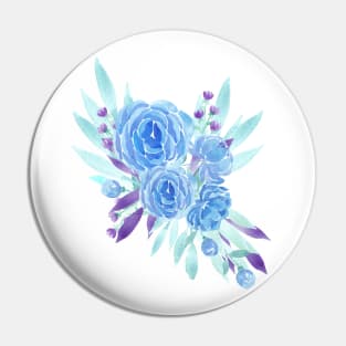 Blue peonies bouquet Pin