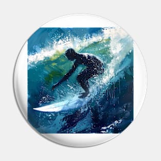 Surfer painting Pin