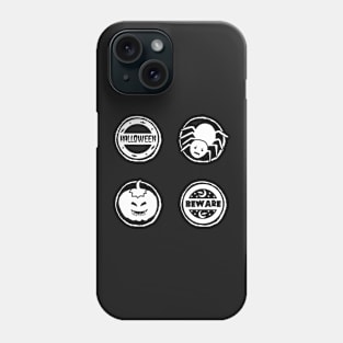 Halloween Watercolor Badge Collection - White Phone Case