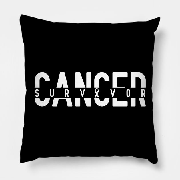 Lung Cancer Survivor - White Ribbon Pillow by jpmariano