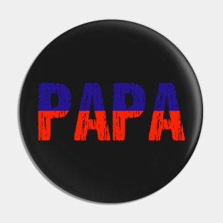 Papa Haitian Creole Dad Father Haiti Flag Distressed Pin