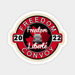 FREEDOM TRUCKERS FOR FREEDOM -LIBERTE - FREEDOM CONVOY 2022 TRUCKERS RED Magnet