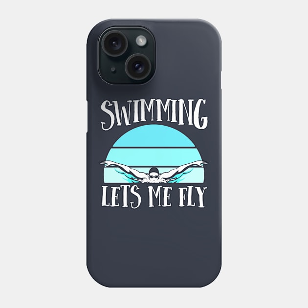 Swimming Lets My Fly Swim Team Shirt Women Swimmer Gift Phone Case by 14thFloorApparel