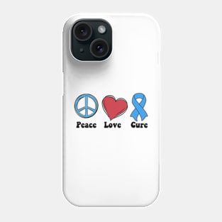 Peace Love Cure Type One Diabetes awareness T1D Phone Case