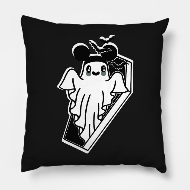 Spooky mickey ghost 2 Pillow by mariexvx