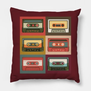 Collection of vintage cassettes Pillow