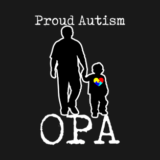 Proud Autism Opa And Son Puzzle Piece T-Shirt