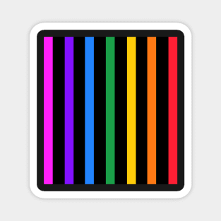 Vintage black and rainbow stripes - vertical Magnet