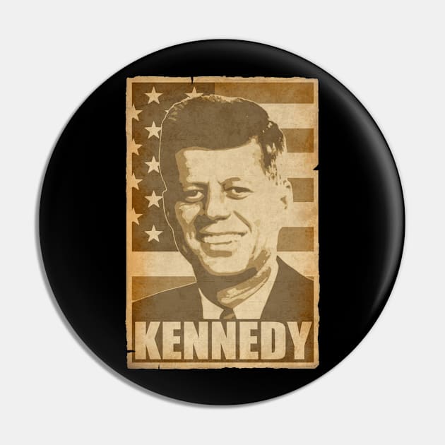 John F Kennedy JFK American Pop Art Pin by Nerd_art