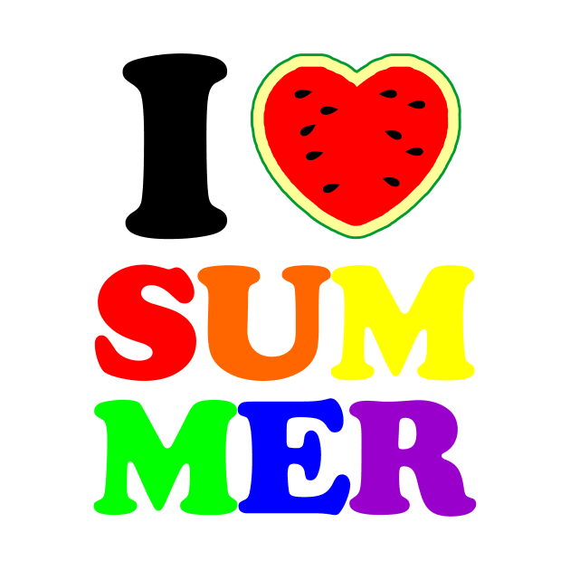 i heart summer watermelon rainbow by Typography Dose