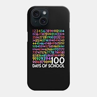 100th Day of School Teacher Kids 100 Days Math Numbers Phone Case