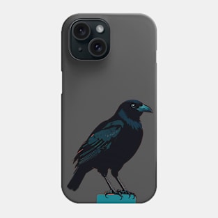 Cute Little Crow Standing on a Perch Phone Case