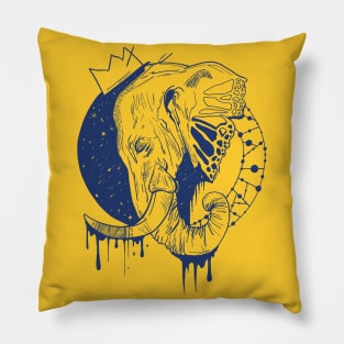 Navy Gold Royal Elephant Pillow