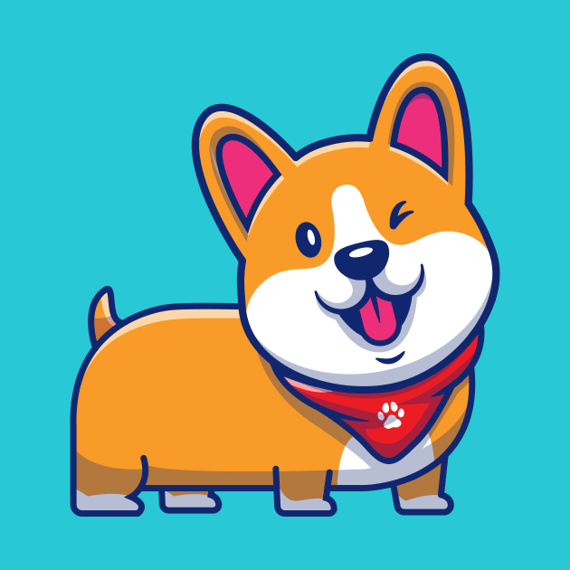 Cute Corgi Wink Cartoon by Catalyst Labs