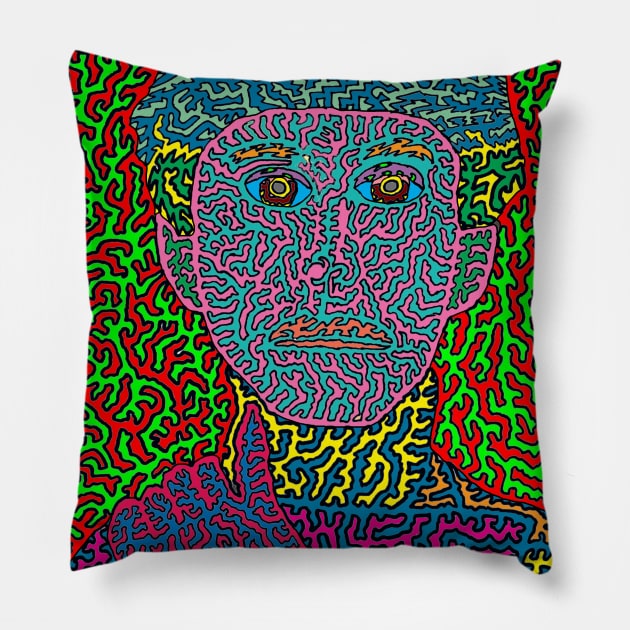 Andy Warhol Portrait - Pop Art Style Pillow by NightserFineArts