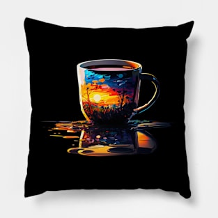 Clear tea cup of beautiful peaceful morning Pillow