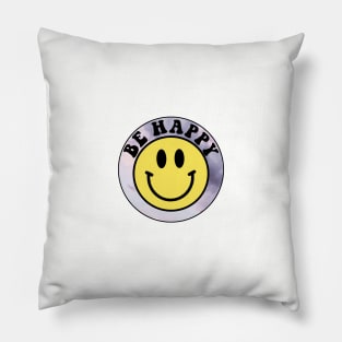 Be Happy Smiley Face Sky Pillow