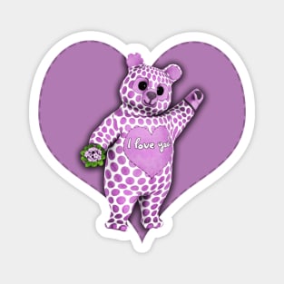 I Love You Polka Dot Bear Magnet