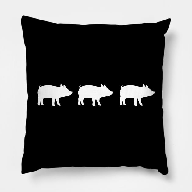 Pigs in a Row Pillow by amalya