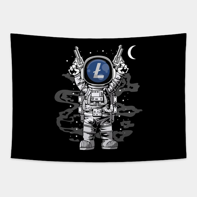 Astronaut Litecoin Lite Coin LTC To The Moon Crypto Token Cryptocurrency Wallet Birthday Gift For Men Women Kids Tapestry by Thingking About