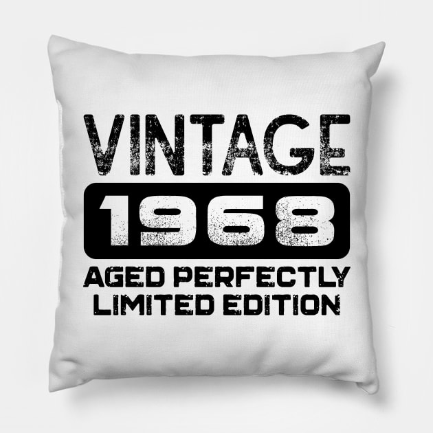 Birthday Gift Vintage 1968 Aged Perfectly Pillow by colorsplash