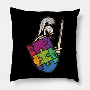 Autism Warrior Knight & Shield Pillow