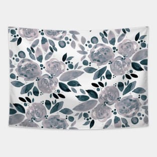 Watercolor flower bouquet pattern - neutral Tapestry