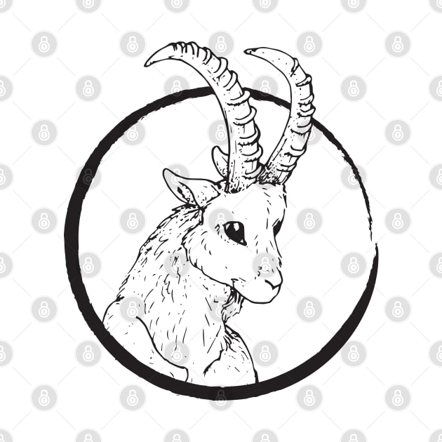 Pen & Ink Goat Head by CloudWalkerDesigns